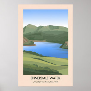 Ennerdale Water Affiche de voyage dans le Lake Dis
