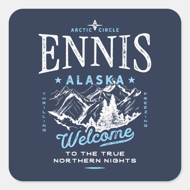 Ennis Alaska Square Sticker (Front)
