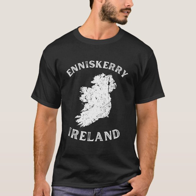 Enniskerry Wicklow Ireland Map Gaelic Hurling T-Shirt (Front)