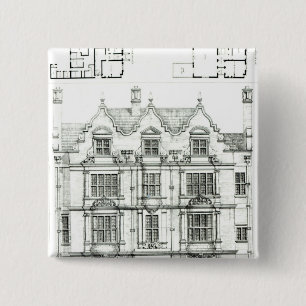 Ennismore Gardens, South Kensington 2 Inch Square Button
