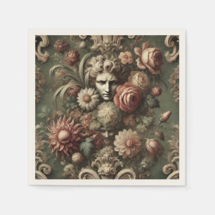 Ennui Elegance – Gothic Baroque Floral Pattern Napkin