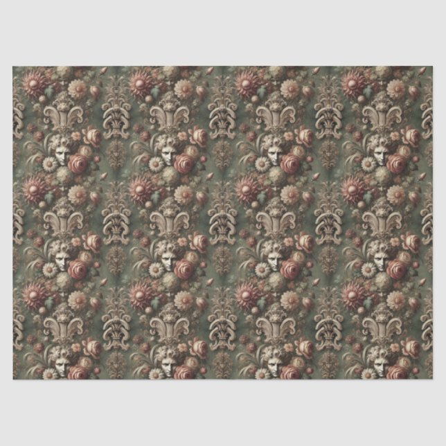 Ennui Elegance – Gothic Baroque Floral Pattern Tissue Paper (Front)