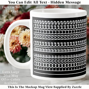 Énorme J'aime les grands mugs Message caché person