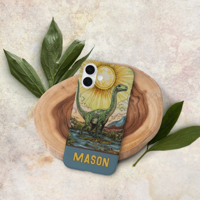 Enormous Green Dinosaur Illustration Case-Mate iPhone Case (Creator Uploaded)