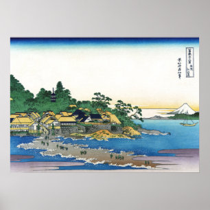 Enoshima in Sagami Province Poster
