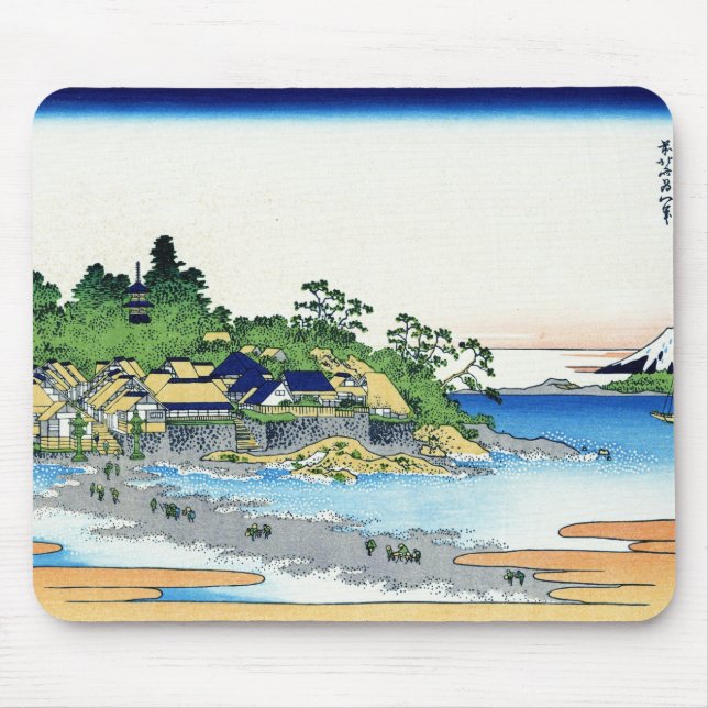 Enoshima in the Sagami province Katsushika Hokusai Mouse Pad (Front)