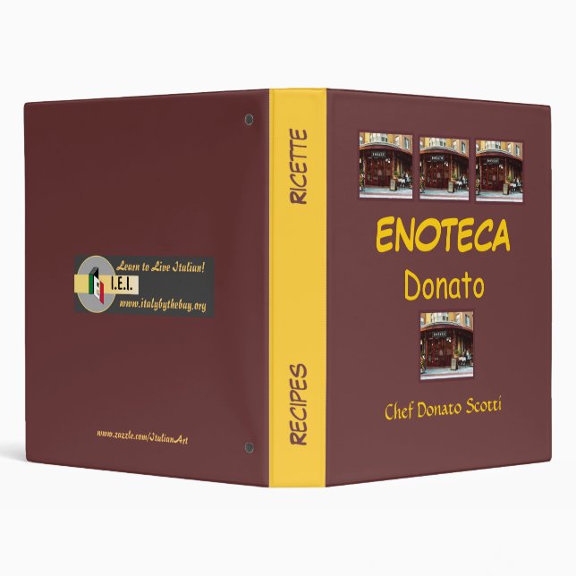 Enoteca Donato Recipe Folder Binder (Background)