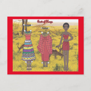 Enoti of Kenya Paper Doll Postcard