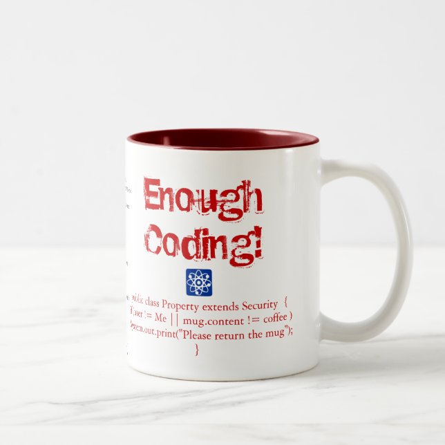 Enough Coding! Two-Tone Coffee Mug (Right)
