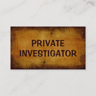 Enquêteur privé Carte de visite antique