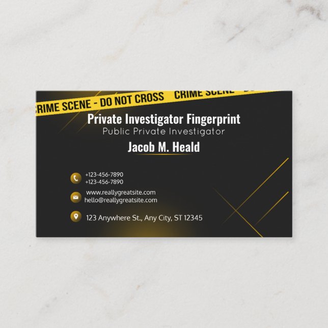 enquêteur privé cartes de visite, inspecteur (Devant)