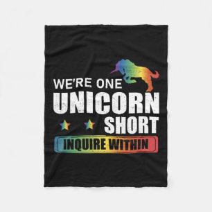 Enquire Within Funny Polyamory Unicorn Hunting A P Fleece Blanket