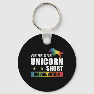 Enquire Within Funny Polyamory Unicorn Hunting A P Keychain