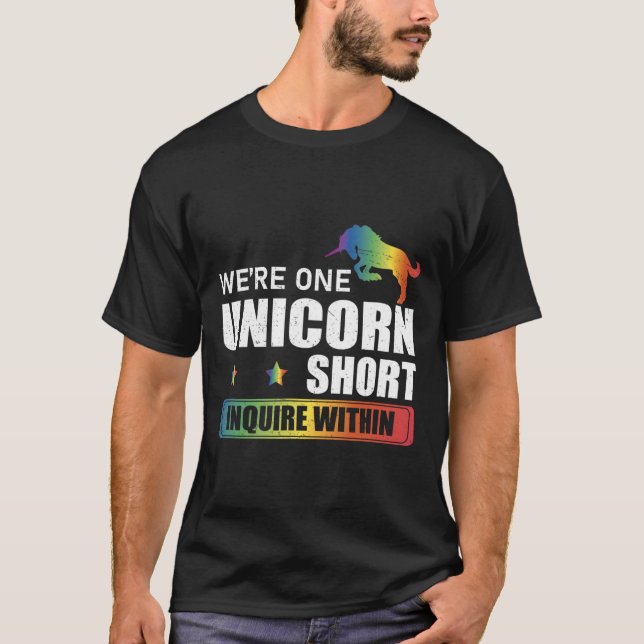 Enquire Within Funny Polyamory Unicorn Hunting A P T-Shirt (Front)