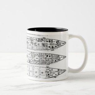 Enquiry in the Loss of the Titanic: Cross sections Two-Tone Coffee Mug