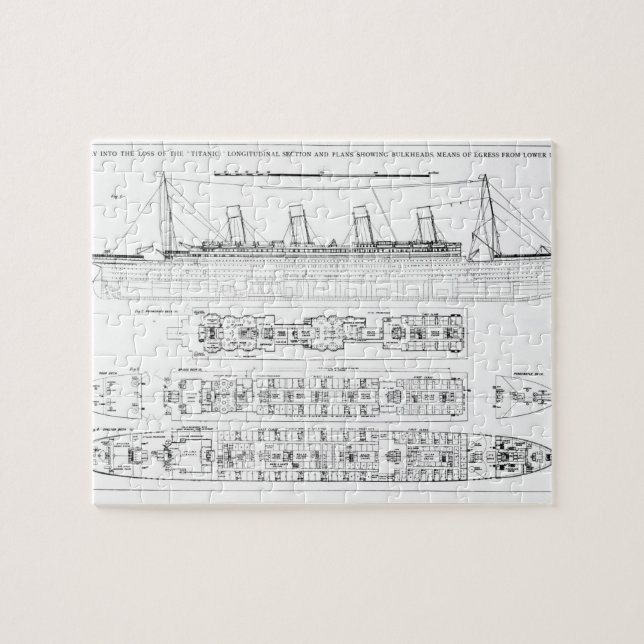 Enquiry into the Loss of the Titanic: Cross sectio Jigsaw Puzzle (Horizontal)