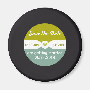 Enregistrement rond Enregistrer la date Magnet - t