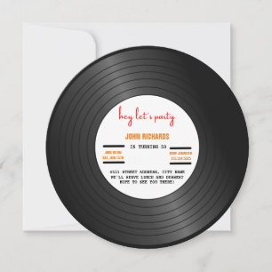 Enregistrement vintage Invitation d'anniversaire