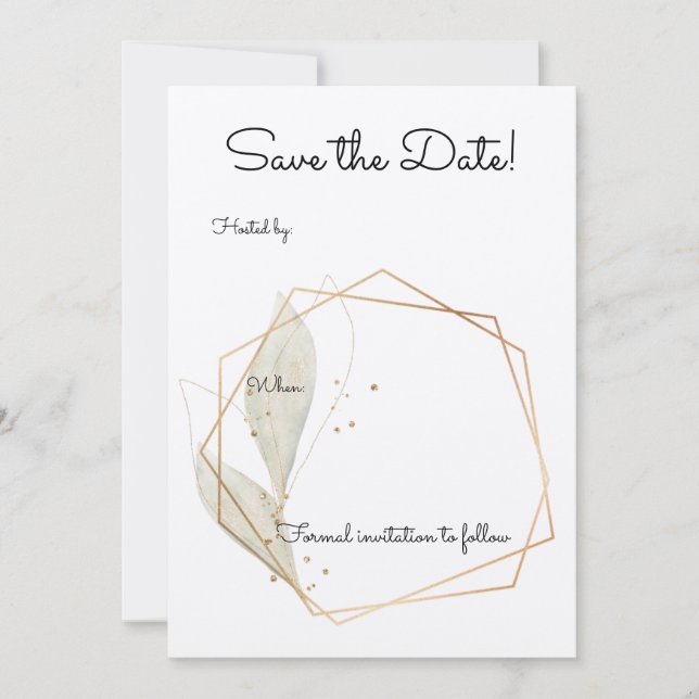 Enregistrer De Base La Date De Mariage Invitation (Devant)