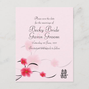 Enregistrer la carte Date Pink Blossom Double Happ