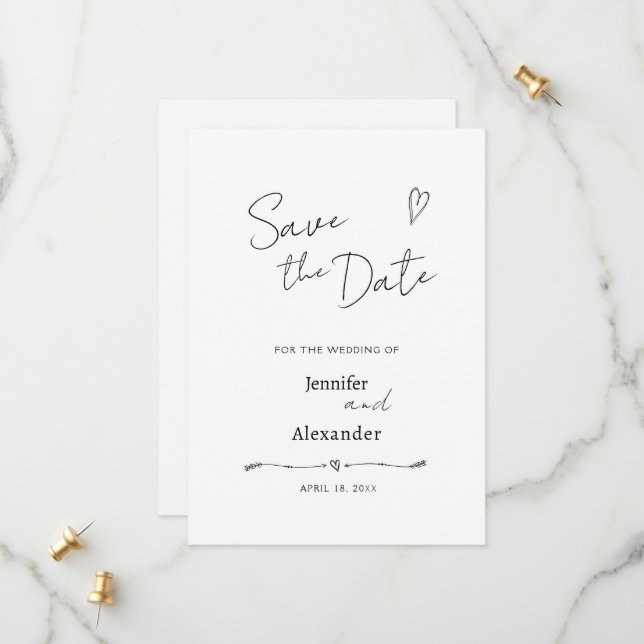 Enregistrer la carte Date pour un mariage. (Devant/Arrière en situation)