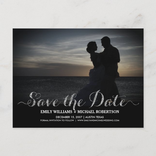 Enregistrer la carte de date avec couple romantiqu (Devant)