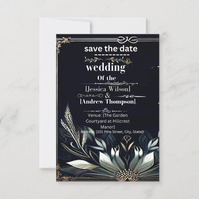 enregistrer la carte de mariage d'invitation de da (Devant)