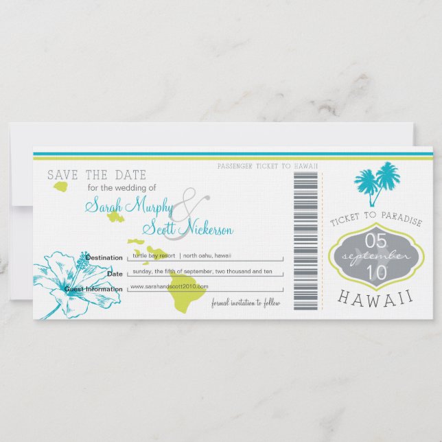 Enregistrer la carte d'embarquement à Hawaii (Devant)