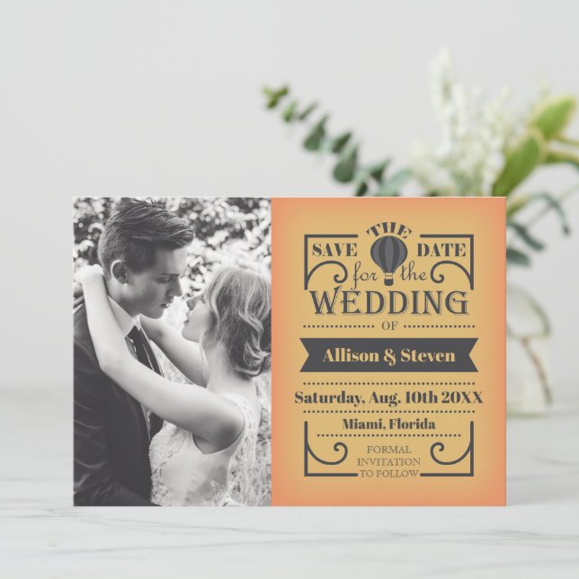 Enregistrer la carte Mariage de date à plat (Debout devant)