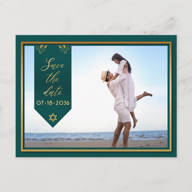 Enregistrer la carte postale Date Green et Gold Fr (Devant)
