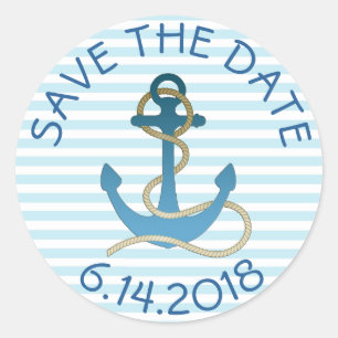 Enregistrer la date Ancre nautique Stickers Bleu B