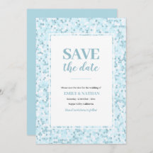 Enregistrer la date Aqua blue Mosaic Invitation