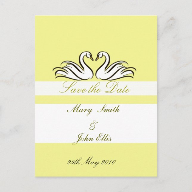 Enregistrer la date avec carte postale cygne (Devant)