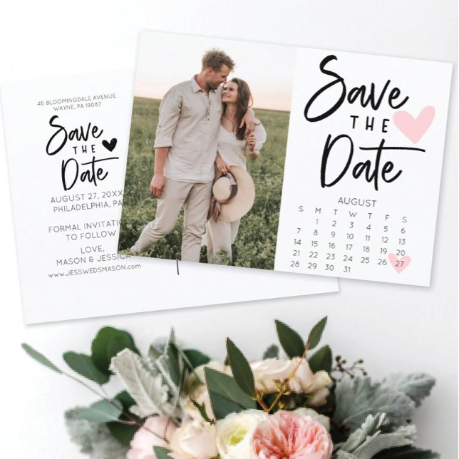 Enregistrer La Date Calendrier Carte Postale Rusti (Créateur téléchargé)