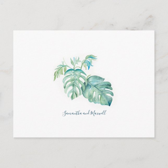 Enregistrer La Date Carte Postale Aquarelle Tropic (Devant)