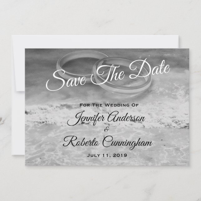Enregistrer la date Carte postale Black and White  (Devant)