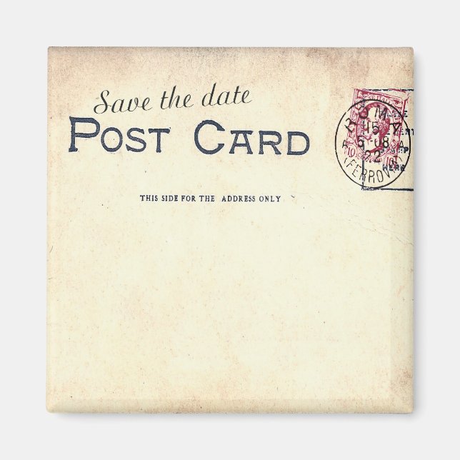 Enregistrer la date carte postale Magnet (Devant)