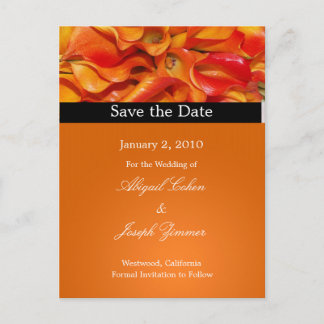 Enregistrer la date cartes postales, calla orange 