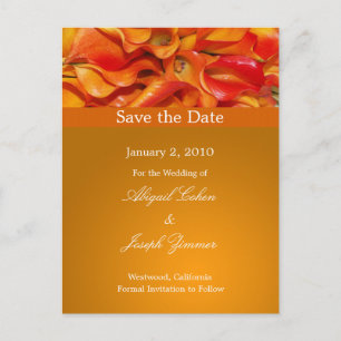 Enregistrer la date cartes postales, calla orange 