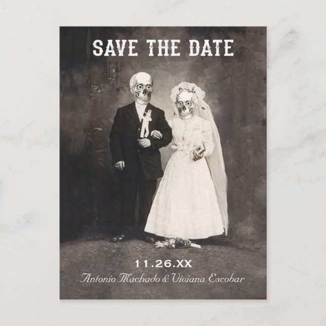 Enregistrer la date Cartes postales (Couple squele (Devant)