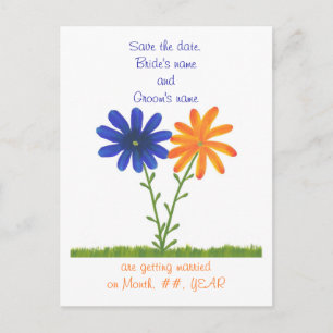 Enregistrer la date cartes postales, fleurs bleu o