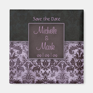 Enregistrer la date Damask Magnet Purple