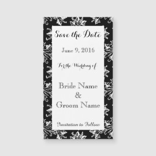 Enregistrer la date Damask Pattern Carte magnétiqu
