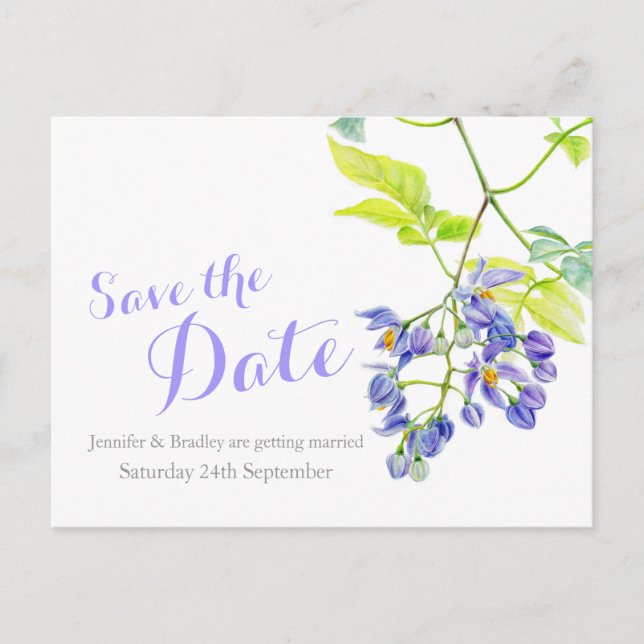 Enregistrer la date de la carte de mariage de vign (Devant)