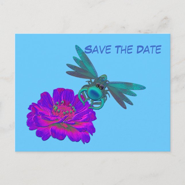 Enregistrer La Date Dragonfly Sur La Carte Postale (Devant)