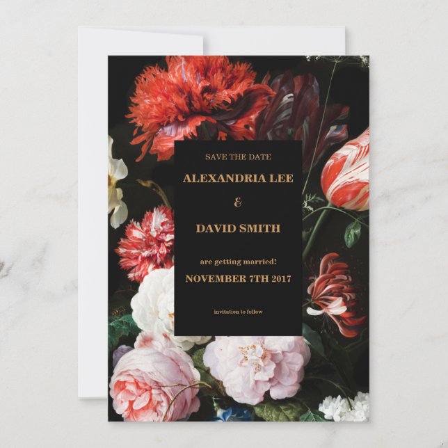 Enregistrer la date Faire-part de mariage Flore ro (Devant)