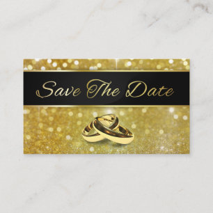 Enregistrer la date Gold Mariage anneaux - Carte d