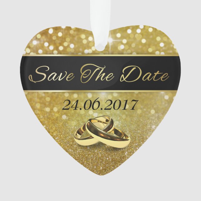Enregistrer la date Gold Mariage anneaux - Ornemen (devant)