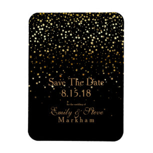 Enregistrer la date Golden Stars Magnet