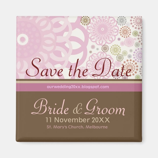 Enregistrer la date Gyroscopes Pink Brown Magnet (Devant)
